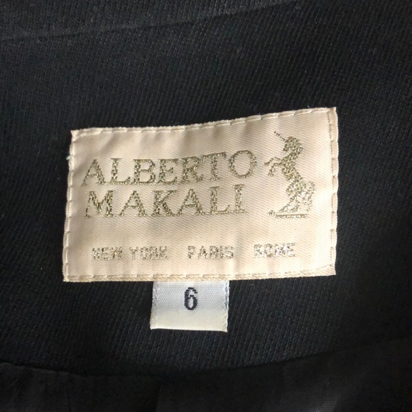 🌺🌺🌺Alberto Makali Black wool & leather Jacket size 6 - Picture 7 of 8